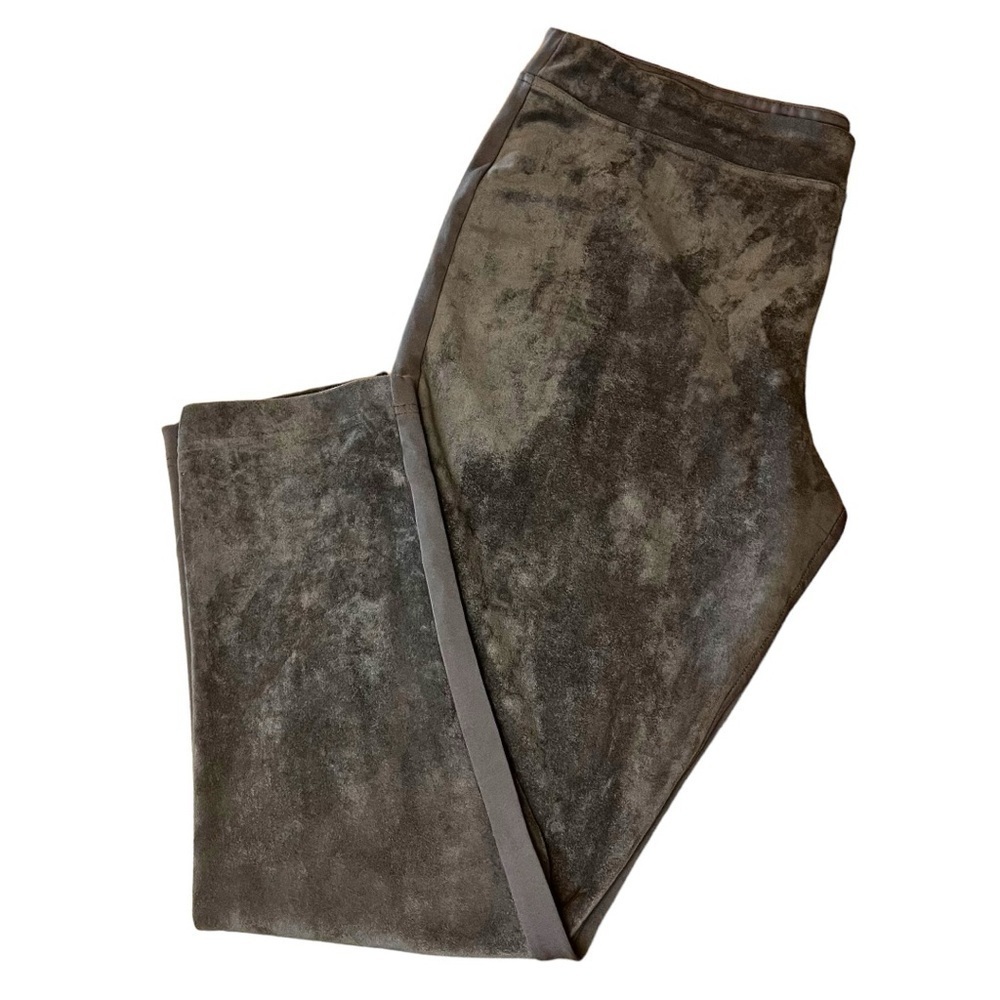 Calvin Klein Faux Suede & Power Stretch Leggings in Charcoal